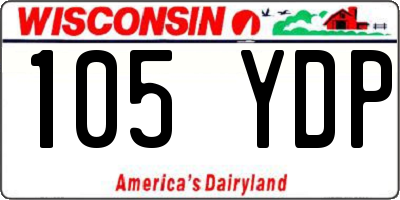 WI license plate 105YDP