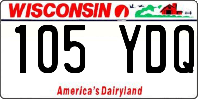 WI license plate 105YDQ