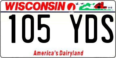 WI license plate 105YDS
