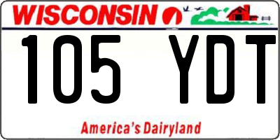 WI license plate 105YDT