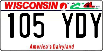 WI license plate 105YDY