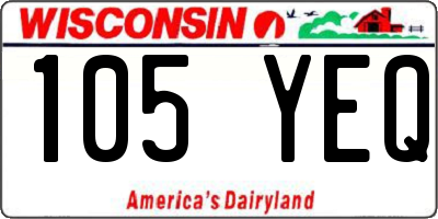 WI license plate 105YEQ