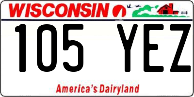 WI license plate 105YEZ