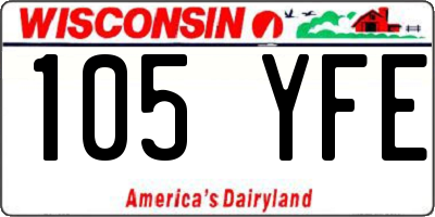 WI license plate 105YFE