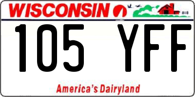 WI license plate 105YFF