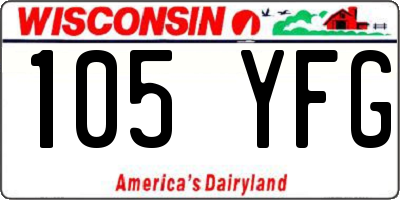 WI license plate 105YFG