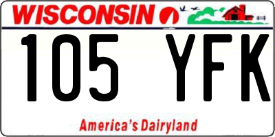 WI license plate 105YFK