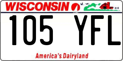 WI license plate 105YFL