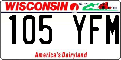 WI license plate 105YFM
