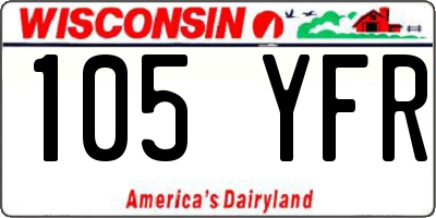 WI license plate 105YFR