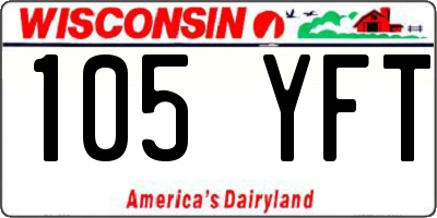 WI license plate 105YFT