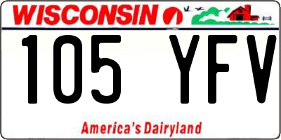 WI license plate 105YFV