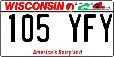 WI license plate 105YFY