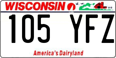 WI license plate 105YFZ