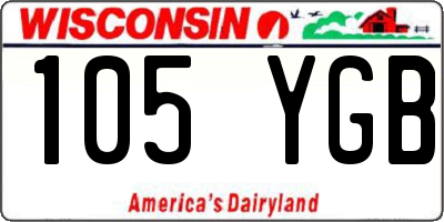 WI license plate 105YGB