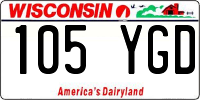 WI license plate 105YGD