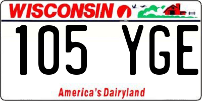 WI license plate 105YGE