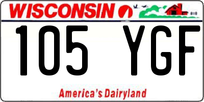 WI license plate 105YGF