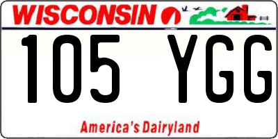 WI license plate 105YGG