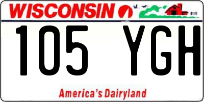 WI license plate 105YGH