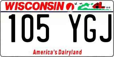 WI license plate 105YGJ