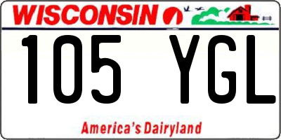 WI license plate 105YGL