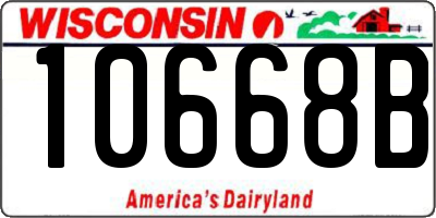 WI license plate 10668B