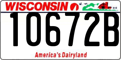 WI license plate 10672B