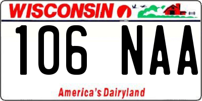 WI license plate 106NAA