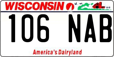 WI license plate 106NAB