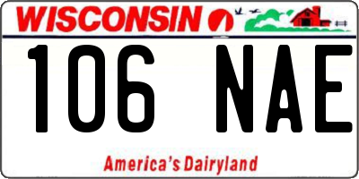 WI license plate 106NAE