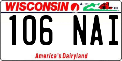 WI license plate 106NAI