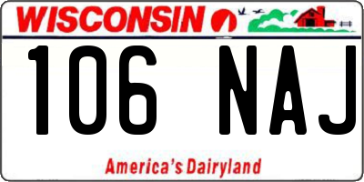 WI license plate 106NAJ