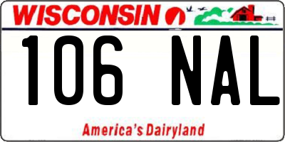 WI license plate 106NAL