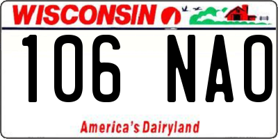 WI license plate 106NAO