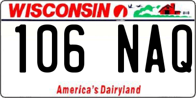 WI license plate 106NAQ