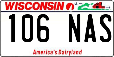 WI license plate 106NAS