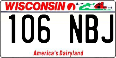WI license plate 106NBJ