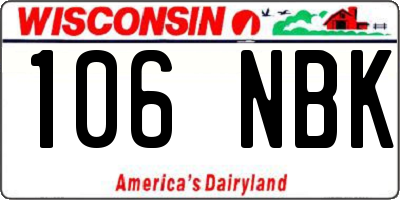 WI license plate 106NBK