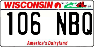 WI license plate 106NBQ