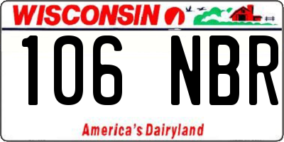 WI license plate 106NBR