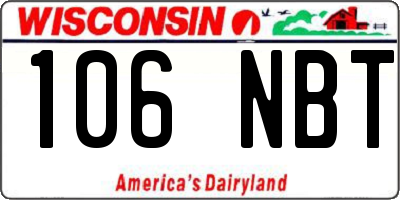 WI license plate 106NBT