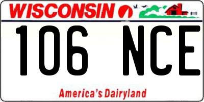 WI license plate 106NCE