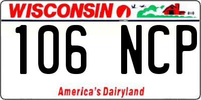 WI license plate 106NCP