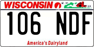 WI license plate 106NDF