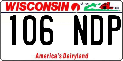 WI license plate 106NDP