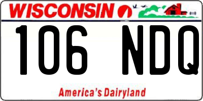 WI license plate 106NDQ