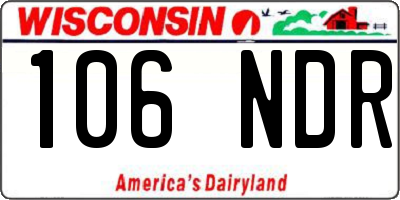 WI license plate 106NDR