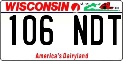 WI license plate 106NDT