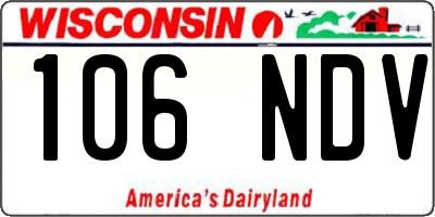 WI license plate 106NDV